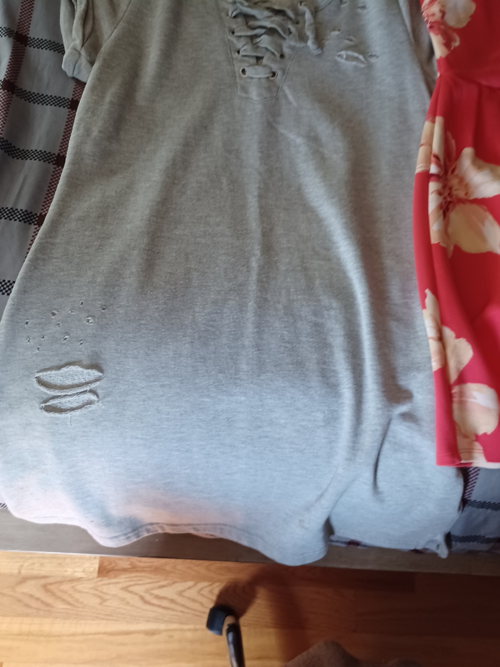 Kids Grey Distressed Knit Bottoms
